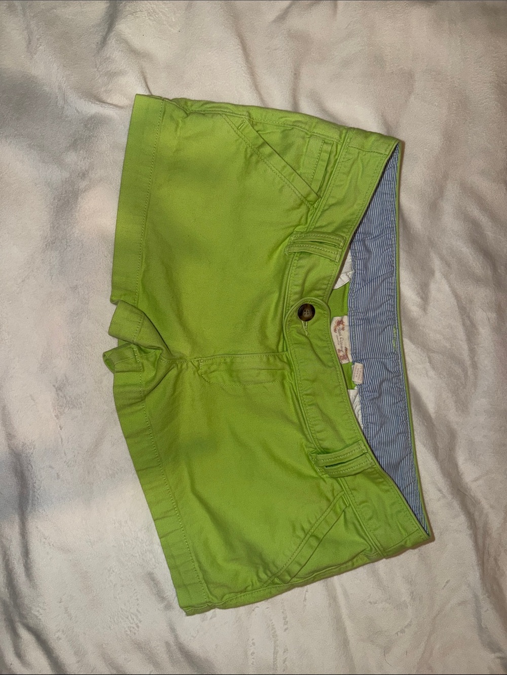 Women’s Bright Lime Green Denim Shorts